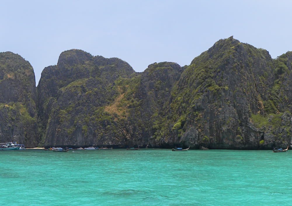 Maya Bay's limestone cliffs at Koh Phi Phi Leh